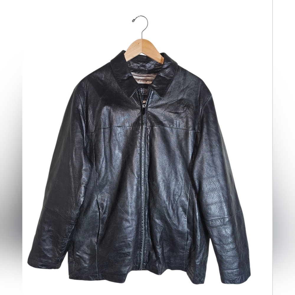 Vintage Wilson's Leather Pelle Studio Men's Black Leather Jacket Size L